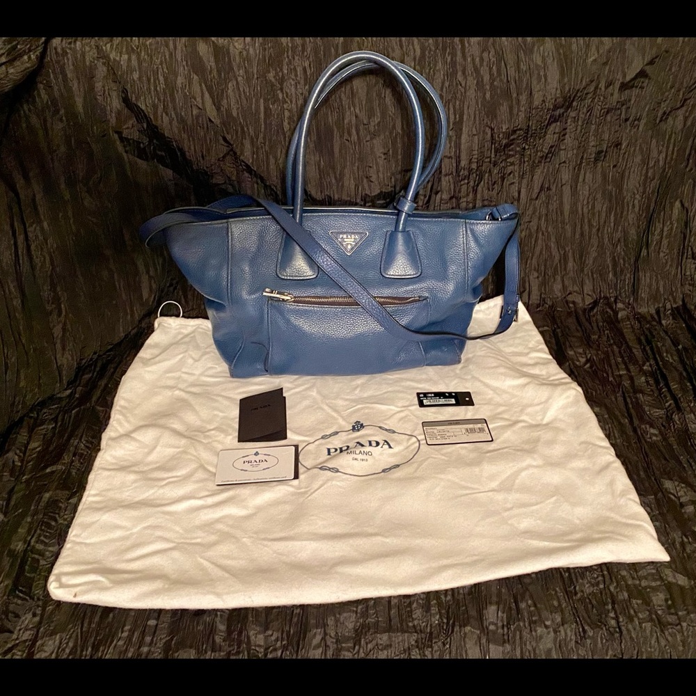 Authentic Prada Vitello Phenix Leather Bag